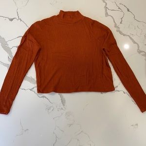 Orange Cropped Turtle Neck